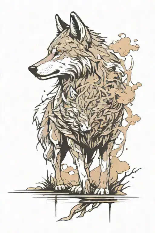 Wolf Landscape Background