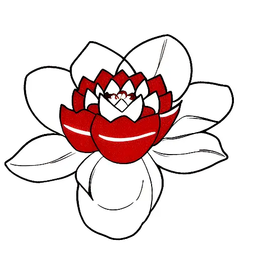 Red Ink Lotus Flower