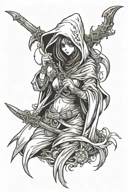 Hooded Grim Reaper Girl