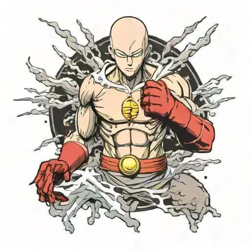 Black Ink Tatto Saitama Manga Inspired