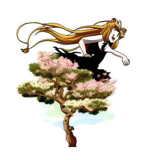 Lion With Main Turning Into A Willow Tree