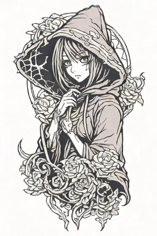 Hooded Grim Reaper Girl
