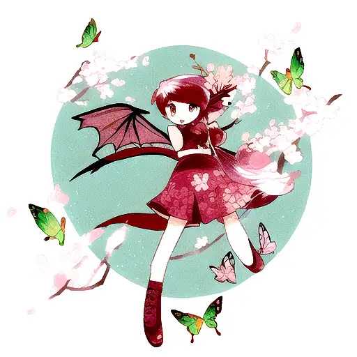 Dragon With Cherry Blossoms And Butterfly Background