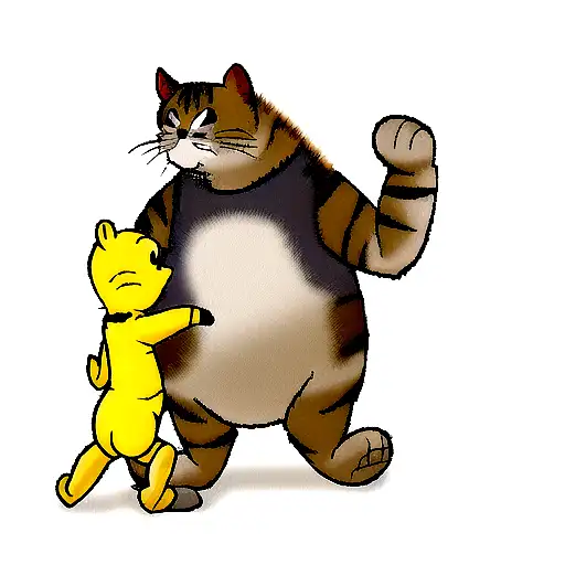 Winnie The Pooh With A Cat