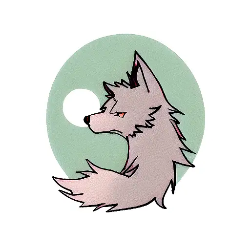 Barking Wolf With Broken Moon