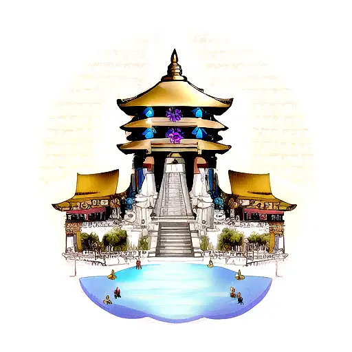 Diamond With Buda And Pagoda