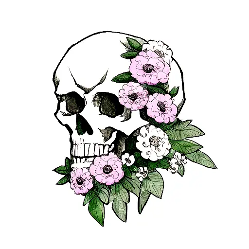 Skull With A Flower