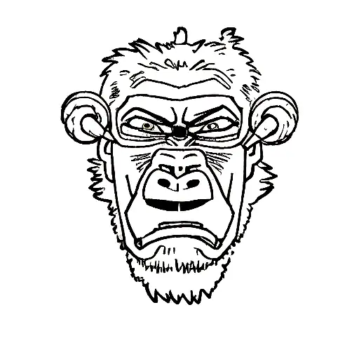 Cartoon Gorilla With Barbell