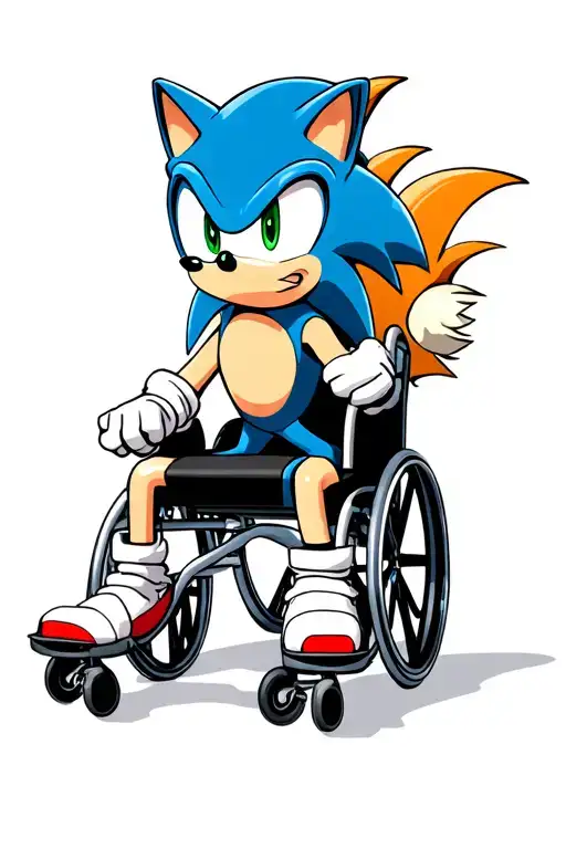 Gangster Sonic Pushing Tails In Wheelchair