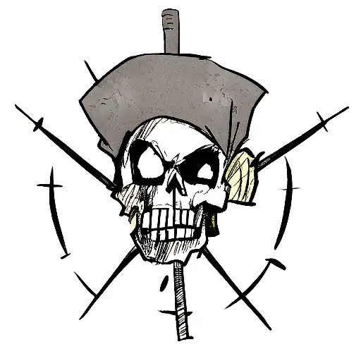 Skull With A Sword Through Its Head