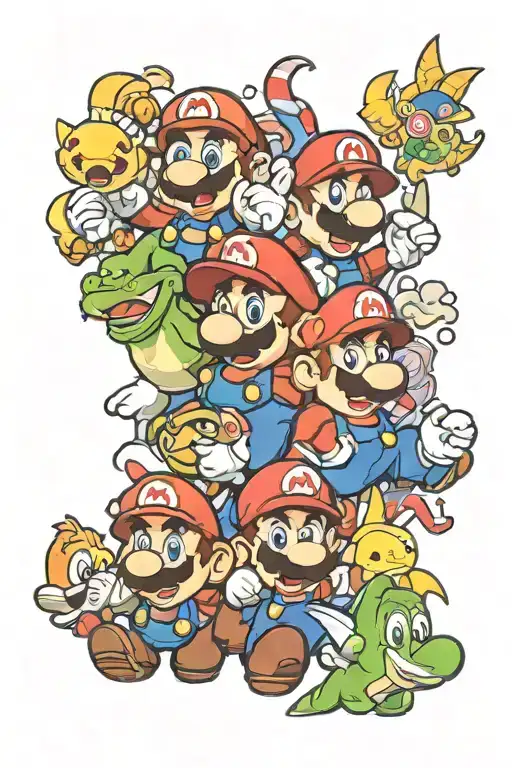Super Mario Inspired Design Featuring Characters Peeking
