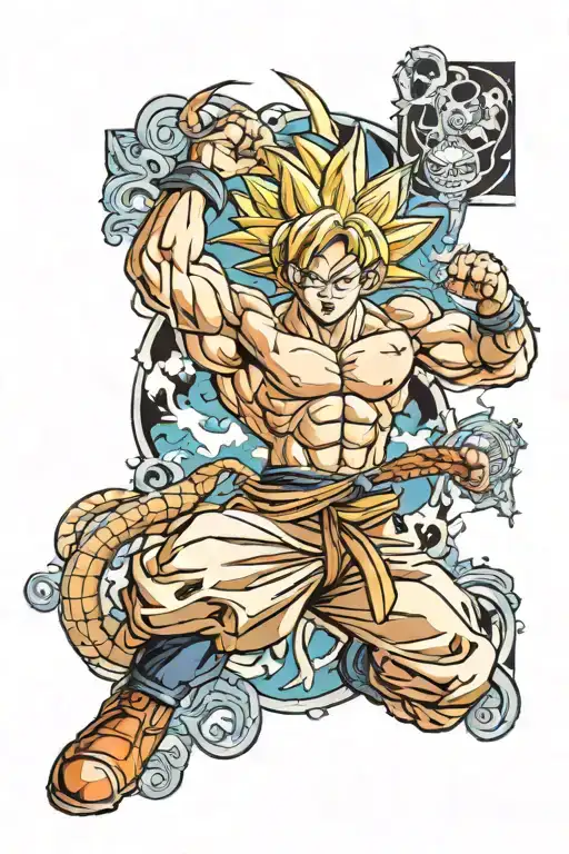 Arm Closure With Dragon Ball And One Piece