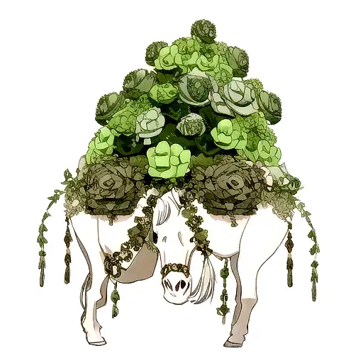 Horse Skull Decorated With Succulents Ivy