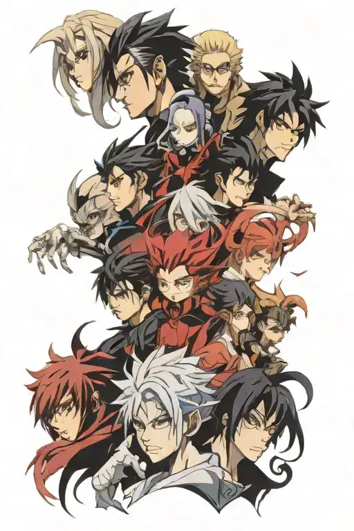 A Collage Of Various Evil Anime Characters Emerging From Shadows