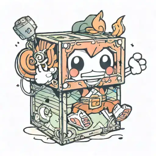 Box Cartoon Character