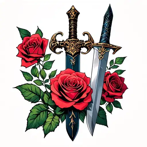 Yor From Spy X Family With Her Dagger And Rose In The Middle