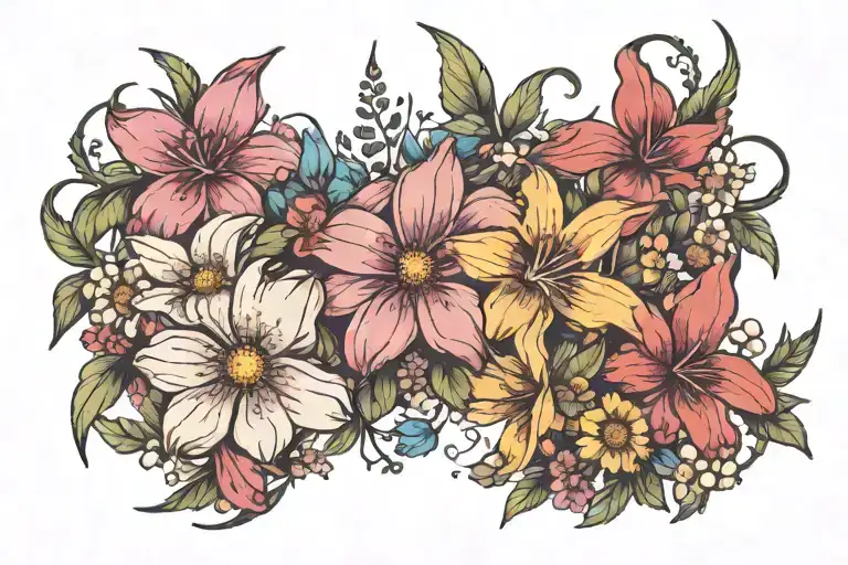 Wild Flowers On The Collarbone