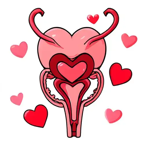 Uterus Womb Tracing With Valentine Cartoon Heart Cute