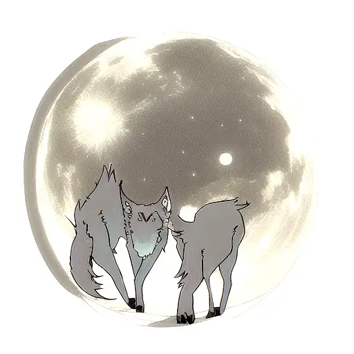 Pack Of Wolves On The Moon