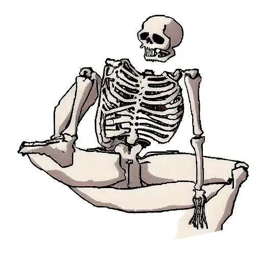 Skeleton Sitting Smoking A Cigeratte