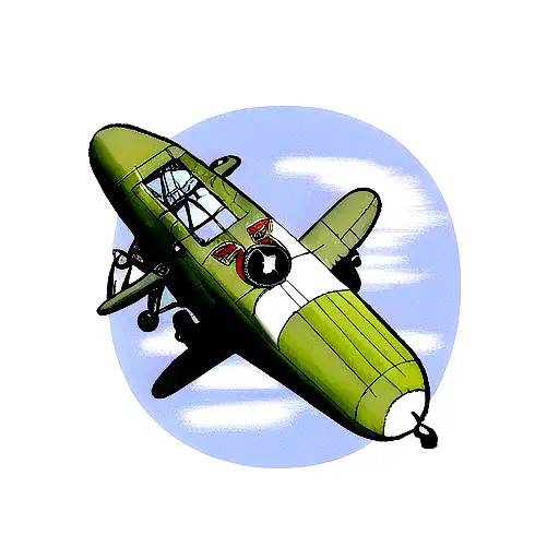 Symbol Of Aviation Engineer With A Aircraft With Ghibli Style