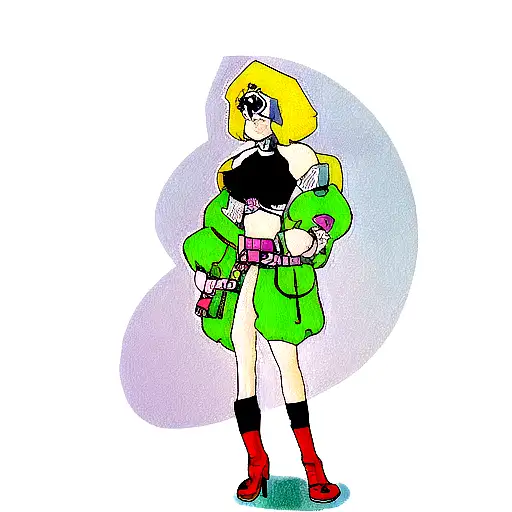 Anime Cyberpunk Retro Girl Future