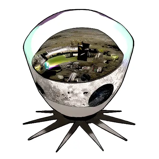 Broken Space Craft Junk Footing In Space