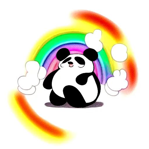 Panda Bear Farting Rainbow