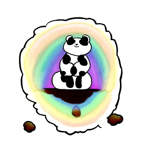 Panda Bear Farting Out A Rainbow