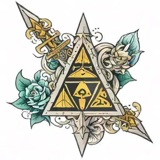 Triforce With Master Sword Intertwined