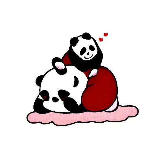 Un Panda Rojo Y Un Panda Gigante