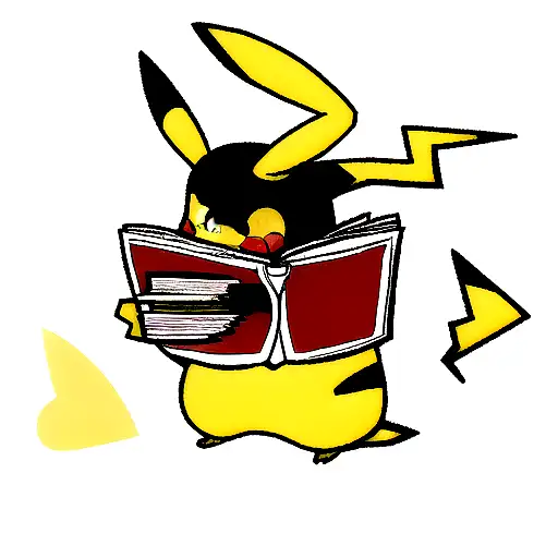 Pikachu Holding A Book With A Heart Cut Out Of It