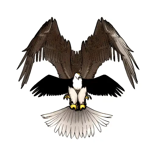 Eagle With Full Wings Open