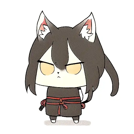 Samurai Cat Full Body Standing