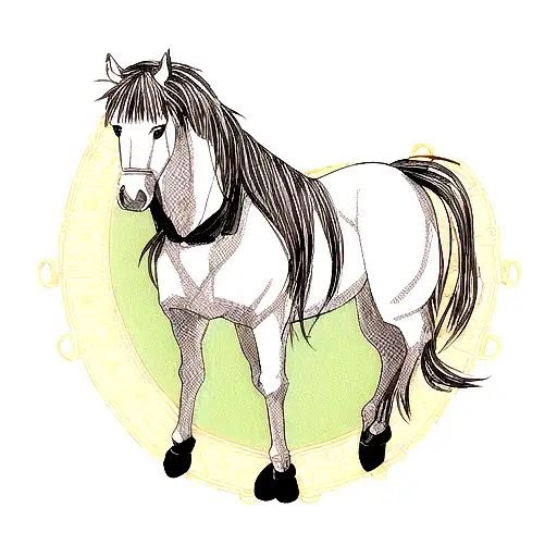 A Leo Zodiac Symbol Intertwined With A Horse