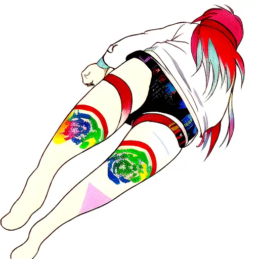 A Colorful Tattoo Of A Music At A Festival