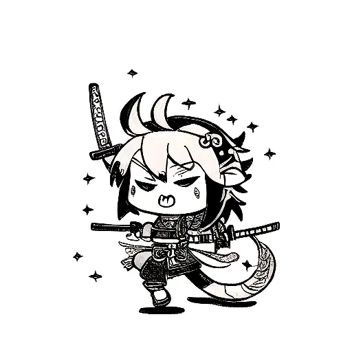 Samurai Sword With Dragon Wrapping Around The Sword