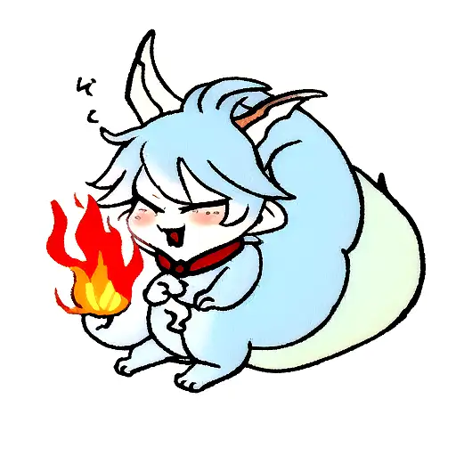 Tiny Cute Cartoon Dragon Breathing A Huge Flame