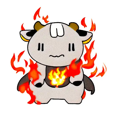 Full Body Cow With Flames