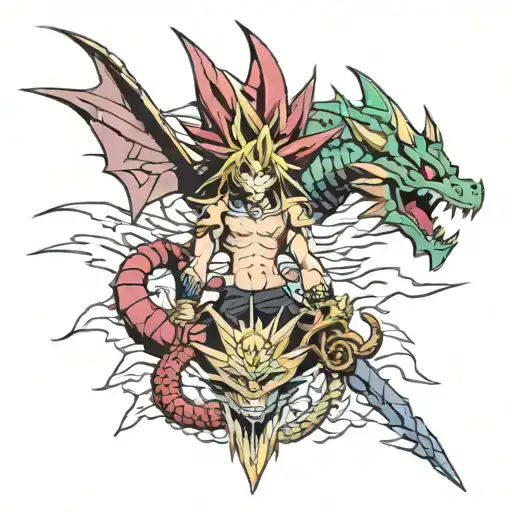 Yami Yugi Yugi Oh And Slifer The Sky Dragon Exotia