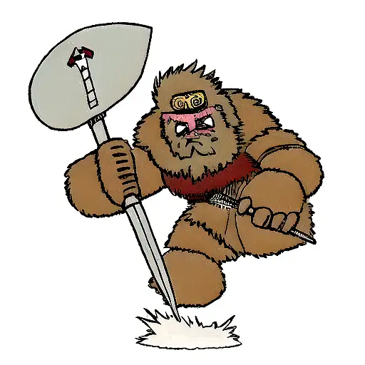 Warrior Sasquatch With Battle Axe
