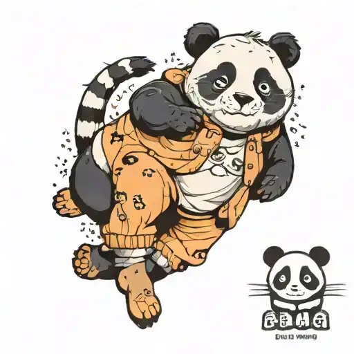 Panda Wearing A Cat Pijama