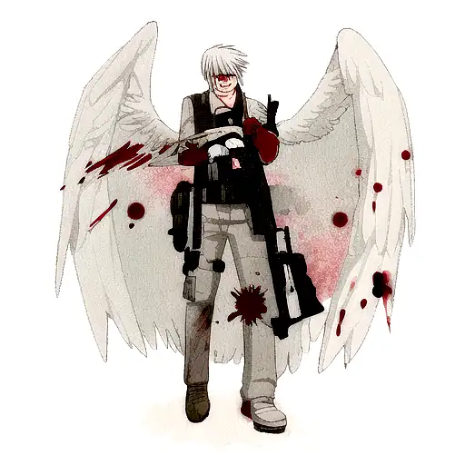 Angel With Ak47 And Blood In His Eyes For Forearm