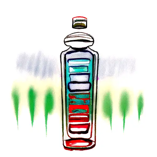 Abstract Sketch Of A Cough Syrup Bottle