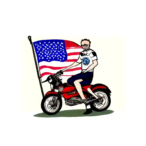Dad And Son Motorcycle Puerto Rico Flag