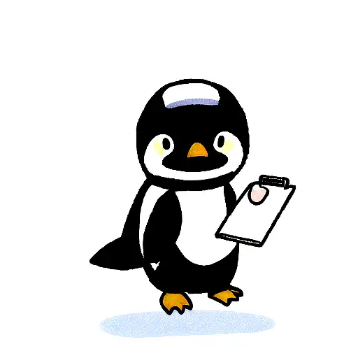 A Penguin With A Clipboard In Ahnd