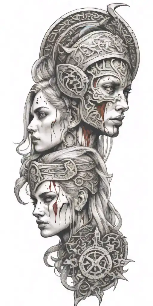 Multiple Viking Women Bloody Cemetary