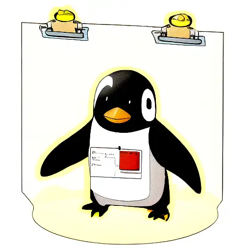 A Penguin With A Clipboard In Ahnd