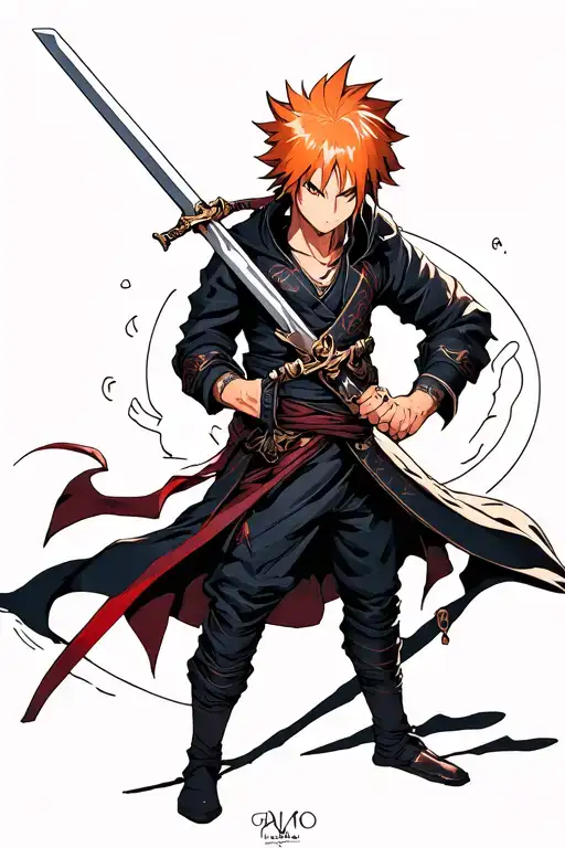 Ichigo Kurosaki Holding Sword