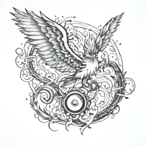 Incorporate A Stethoscope With A Flying Phoenix Rising From The Ashes